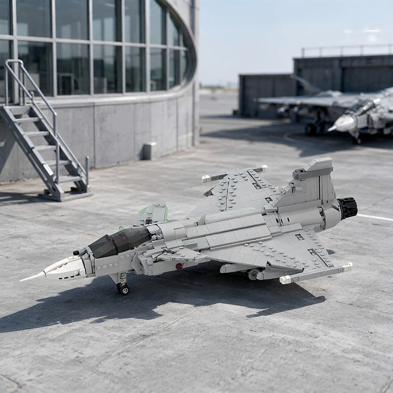 JAS-39 E Fighter Jet MOC Building Kit | 1:35 Scale - 6