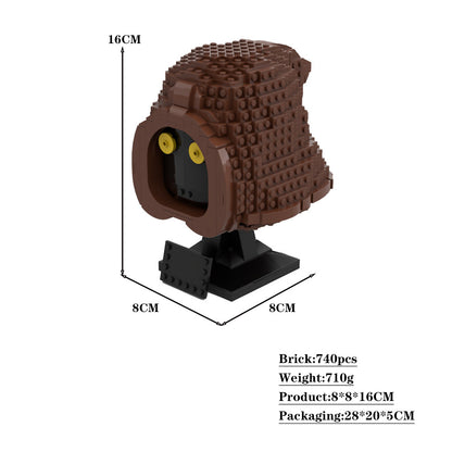 jawa bust helmet building set | star wars | moc-70376 - 2