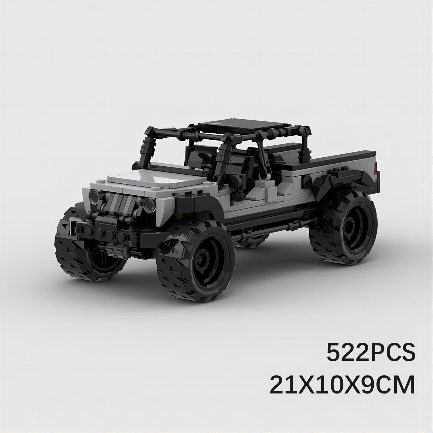 jeep ggladiator gray building set | 8 wide | moc-85483 - 6