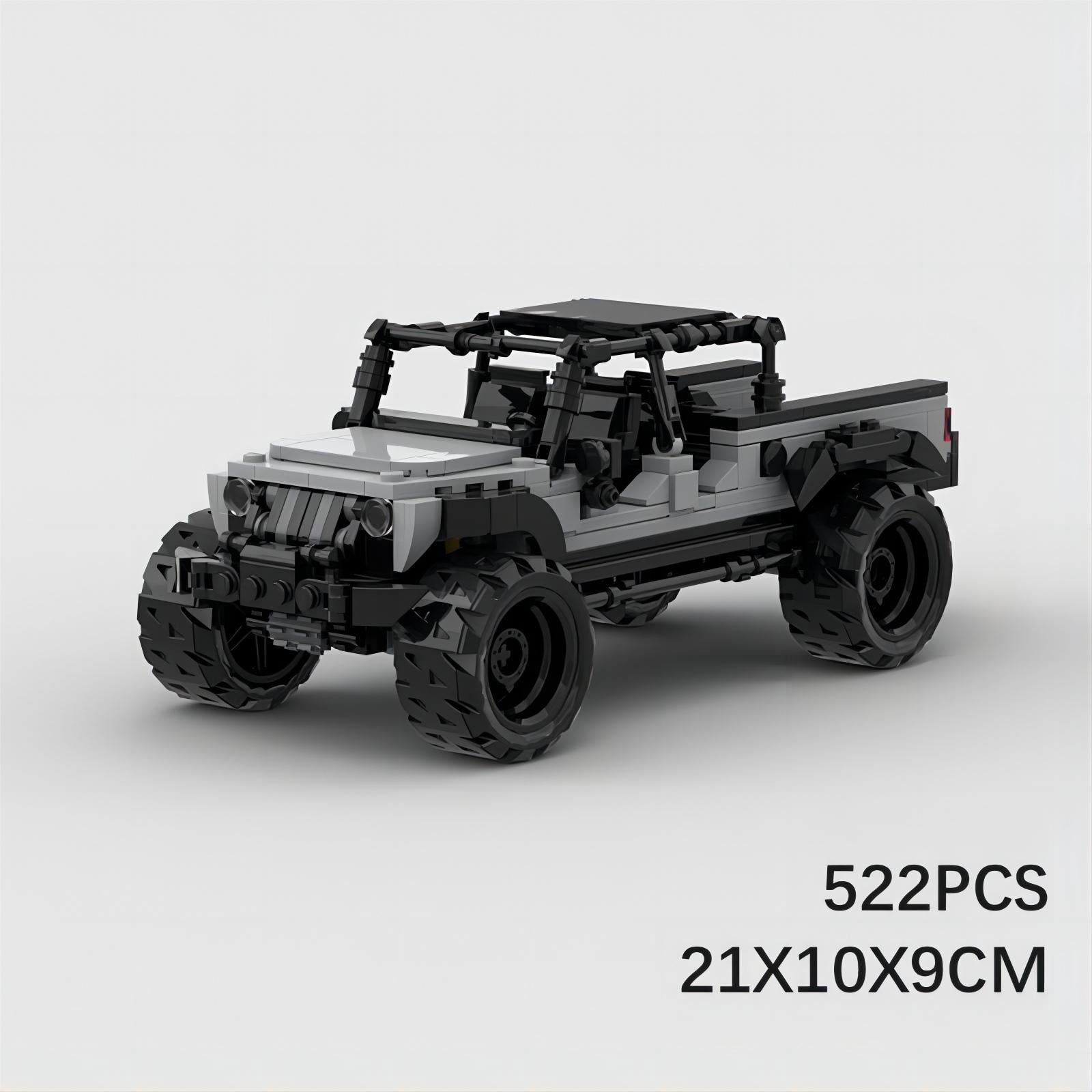 jeep ggladiator gray building set | 8 wide | moc-85483 - 6