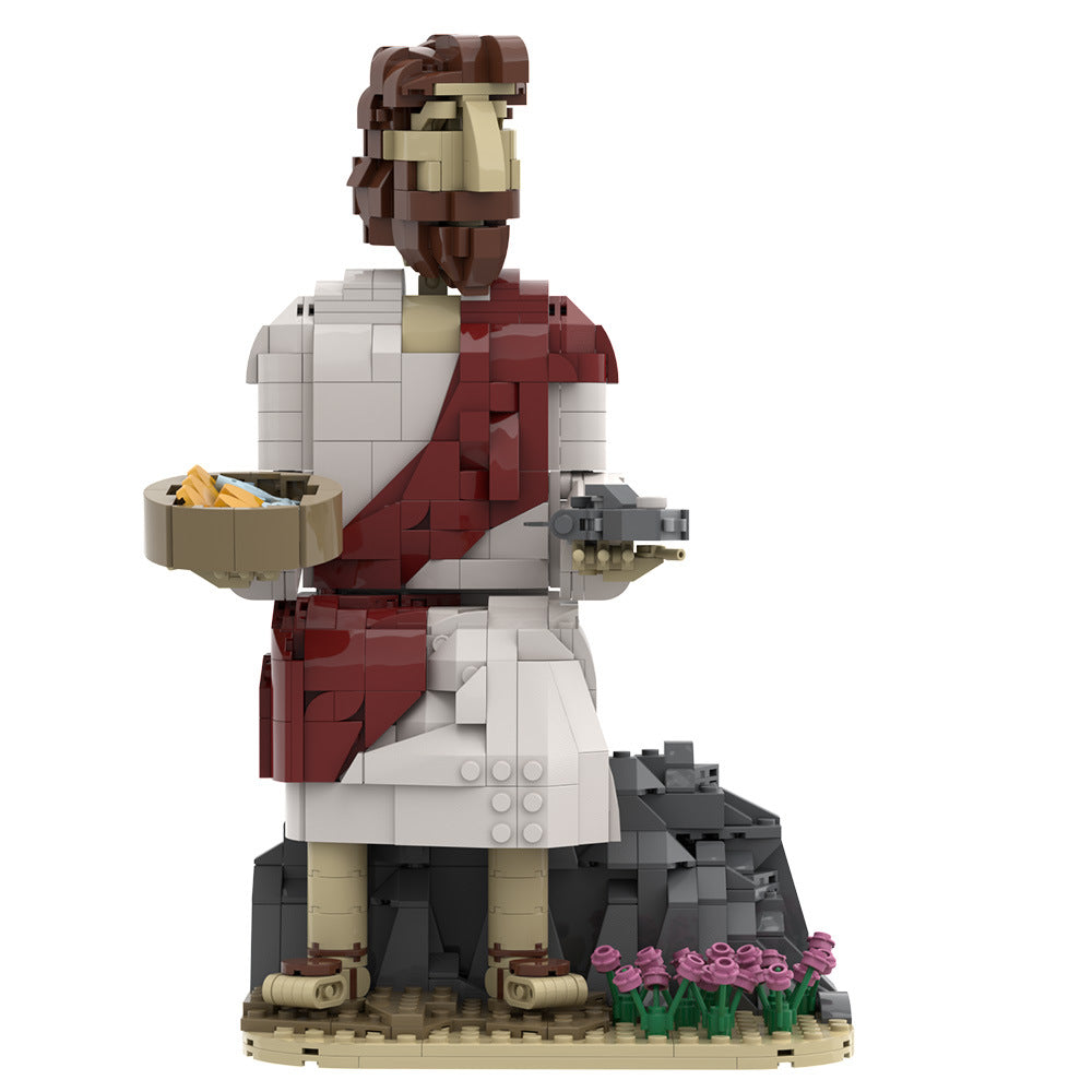 jesus feeds the multitude bible building kit | lego compatible moc - 4