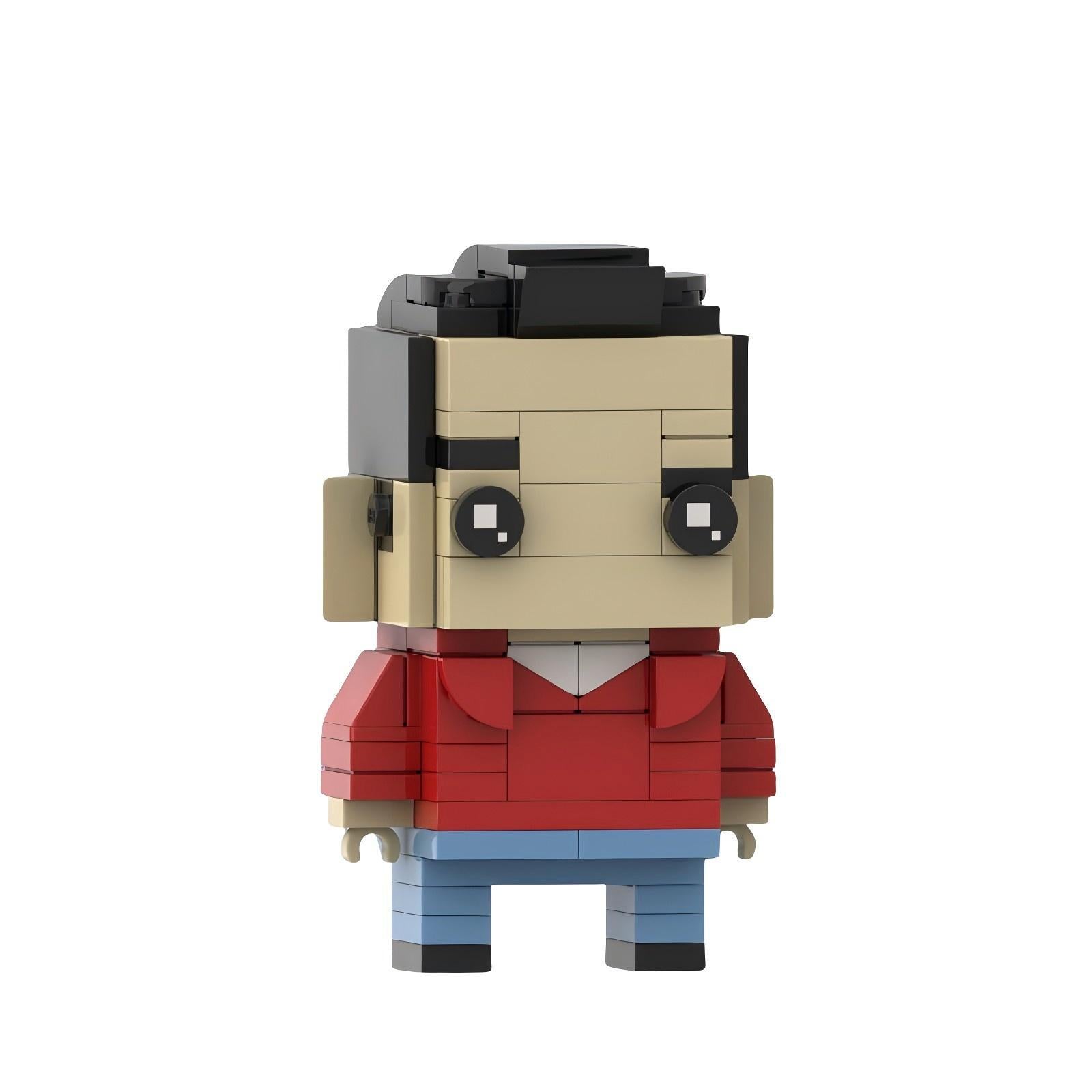 joey tribbiani brickheadz building kit | friends | moc-217686 - 4