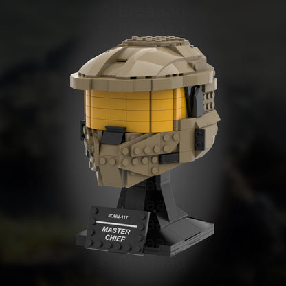 john-117 master chief helmet building set | halo | moc-92307 - 1