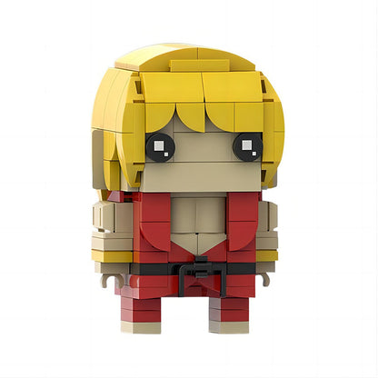 ken masters brickheadz building kit | street fighter | moc-138392 - 1
