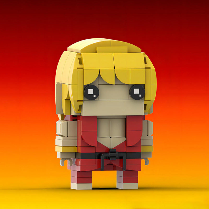 ken masters brickheadz building kit | street fighter | moc-138392 - 2