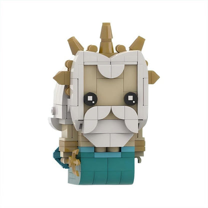king triton brickheadz moc | the little mermaid | lego compatible - 1