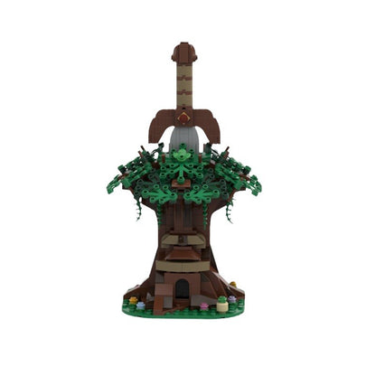 kokiri sword & great deku tree building set | zelda moc | moc-44297 - 3