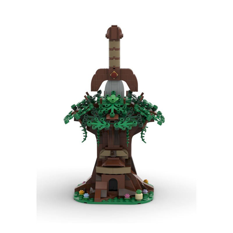 kokiri sword & great deku tree building set | zelda moc | moc-44297 - 4