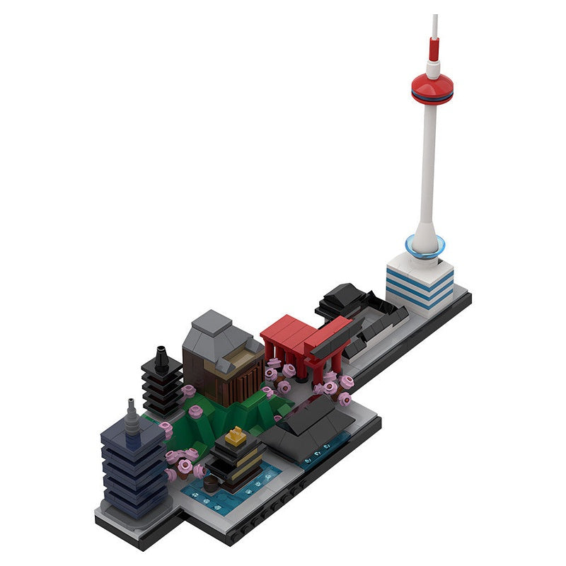 Kyoto Skyline MOC Building Kit | Japanese City Architecture Display Model - 1