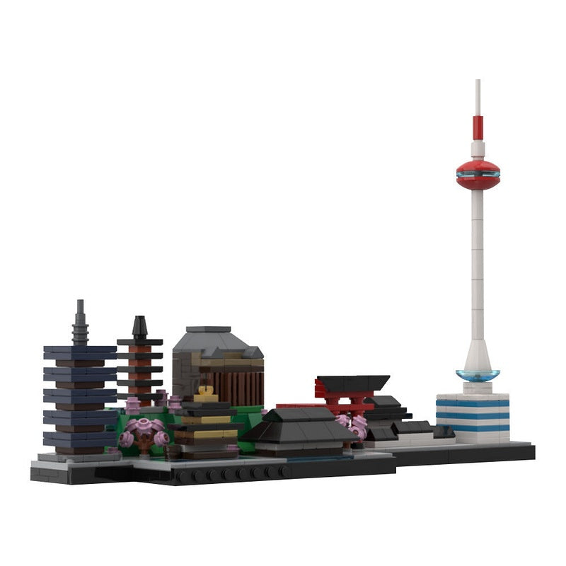 Kyoto Skyline MOC Building Kit | Japanese City Architecture Display Model - 3