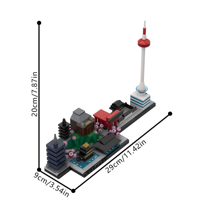 Kyoto Skyline MOC Building Kit | Japanese City Architecture Display Model - 4