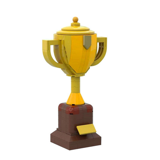 Large Yellow Trophy MOC Building Kit | Award Display Sculpture - 1