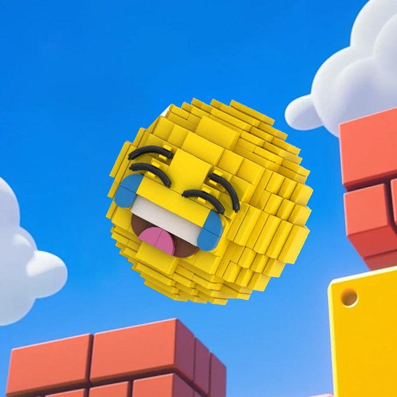 Laughing Emoji Style MOC Building Kit | Fun Art Display Model - 4