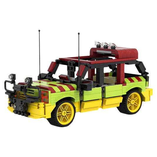Lime Green Expedition SUV With Roof Lights MOC Building Kit - 1