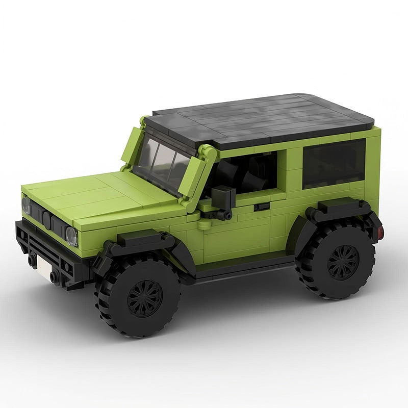 Lime Green Mini 4x4 Off-Road Vehicle Building Kit | LEGO-Compatible MOC - 1