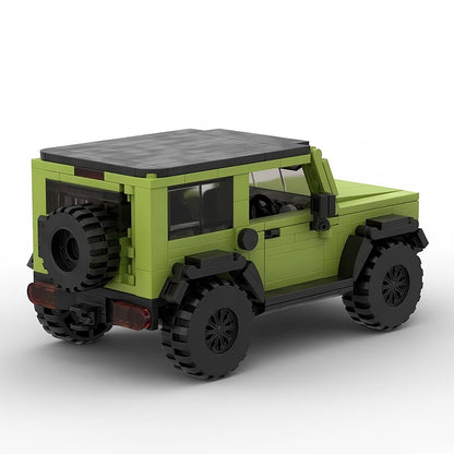 Lime Green Mini 4x4 Off-Road Vehicle Building Kit | LEGO-Compatible MOC - 2