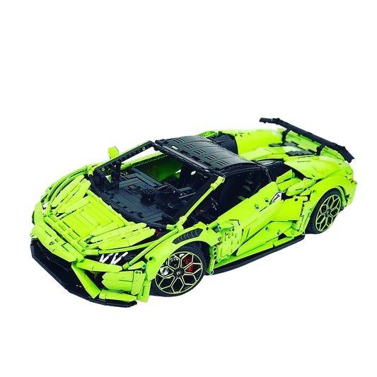 Lime Green Open-Top Italian V10 Supercar MOC Building Kit - 1