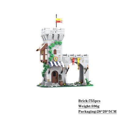lion knight's modular town gate building set | moc-204044 - 4