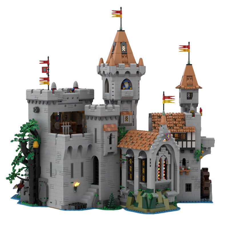 lion knight's tower building set | 10305 castle expansion | moc-160407 - 3