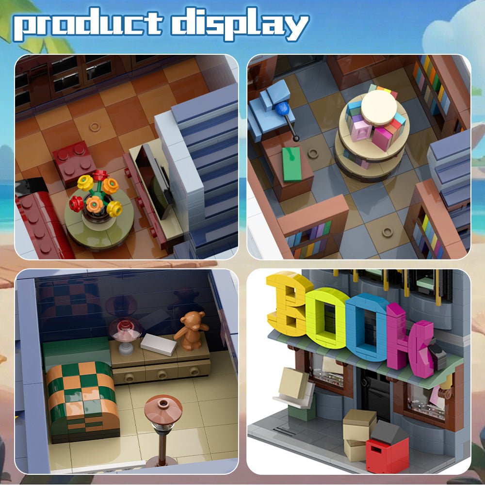 little bookshop building set | lego compatible - 2