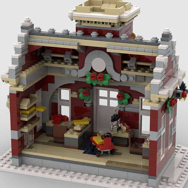 Little Winter Town Hall MOC Building Kit | Snowy Village Architecture - 3