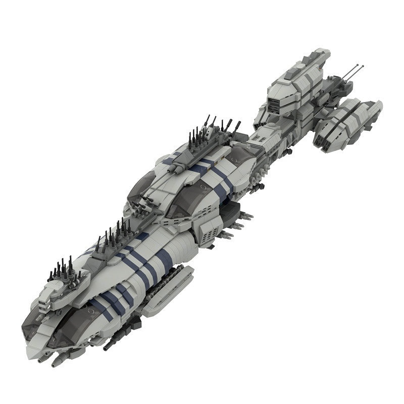 Long-Hull Light Destroyer MOC Building Kit | Heavy-Armed Starship - 1
