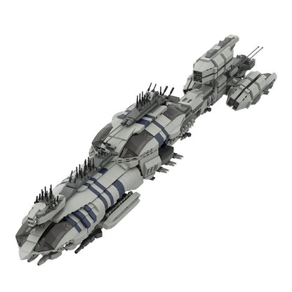 Long-Hull Light Destroyer MOC Building Kit | Heavy-Armed Starship - 1