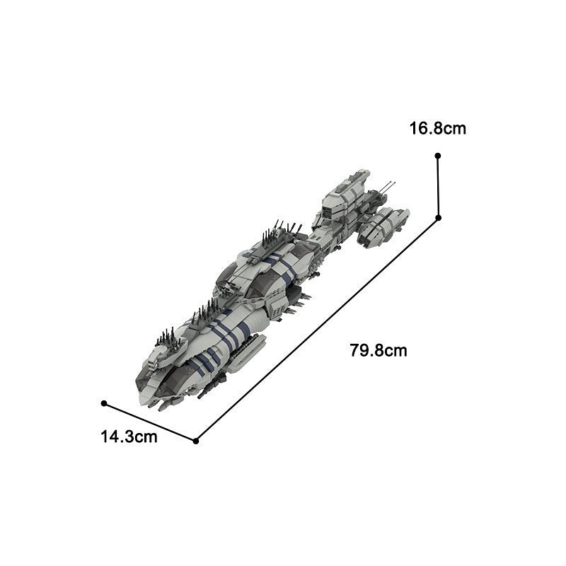 Long-Hull Light Destroyer MOC Building Kit | Heavy-Armed Starship - 2