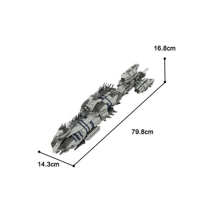 Long-Hull Light Destroyer MOC Building Kit | Heavy-Armed Starship - 2