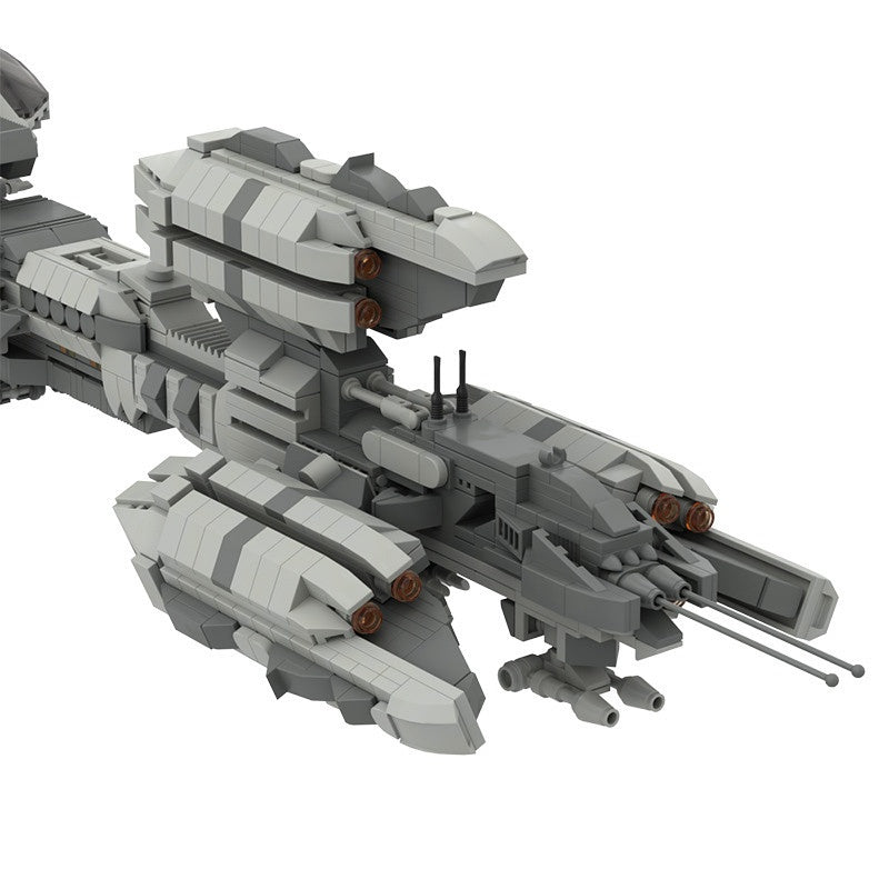 Long-Hull Light Destroyer MOC Building Kit | Heavy-Armed Starship - 4