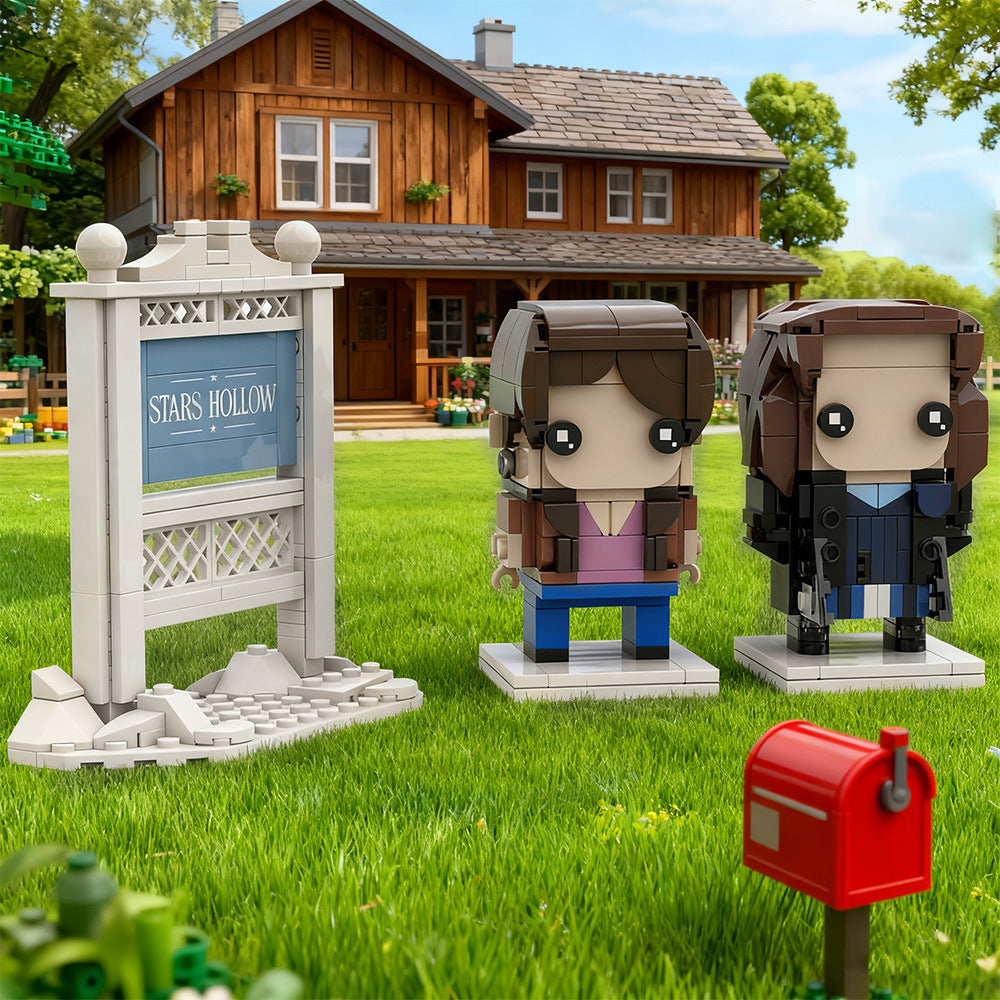 lorelai and rory brickheadz building kit | gilmore girls | lego compatible moc - 1
