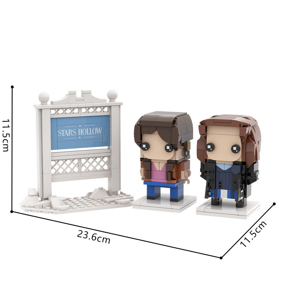 lorelai and rory brickheadz building kit | gilmore girls | lego compatible moc - 3