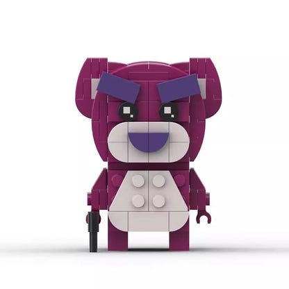lotso the strawberry bear brickheadz moc | toy story | lego-compatible - 4