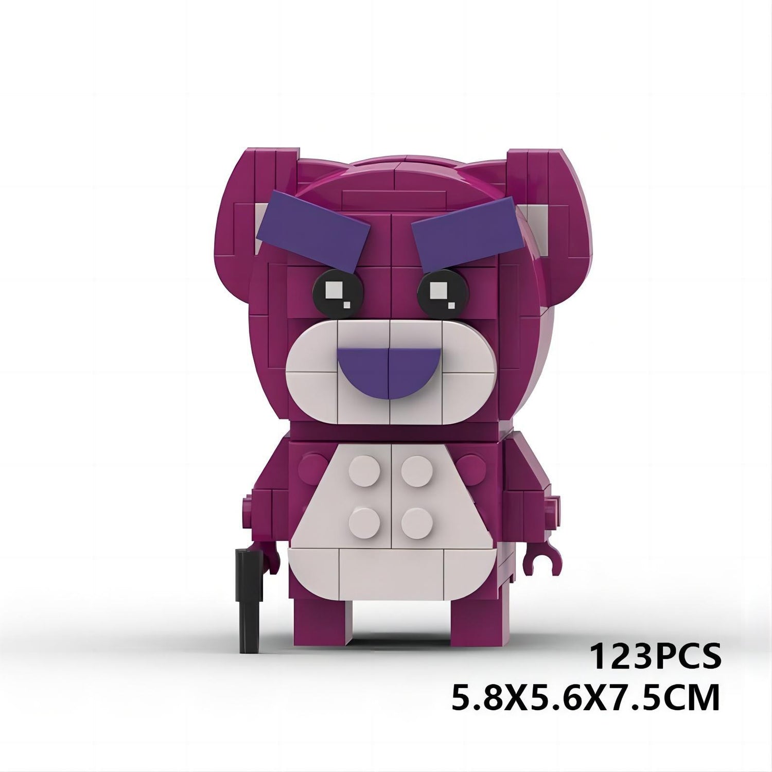 lotso the strawberry bear brickheadz moc | toy story | lego-compatible - 6