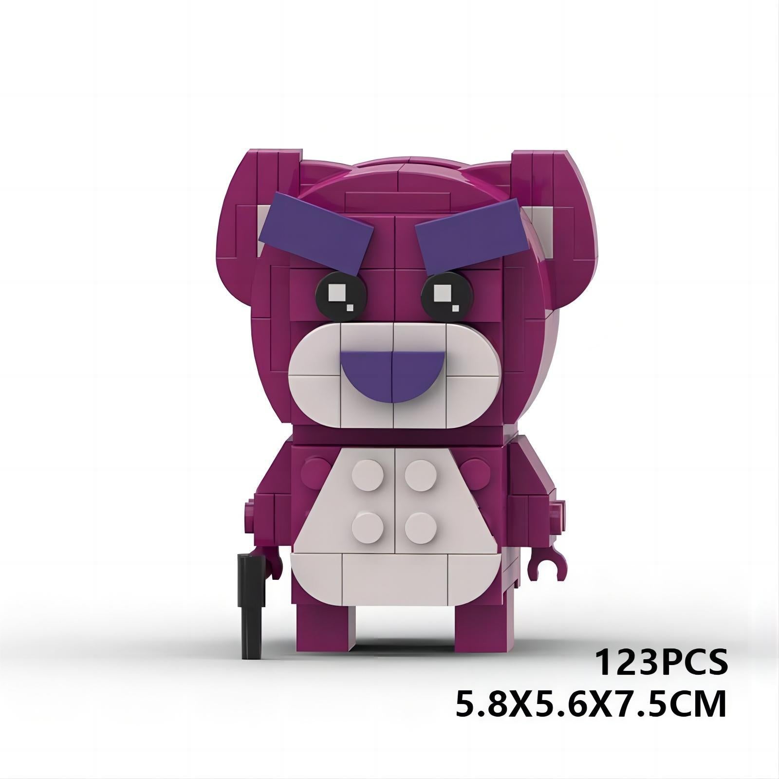 lotso the strawberry bear brickheadz moc | toy story | lego-compatible - 6