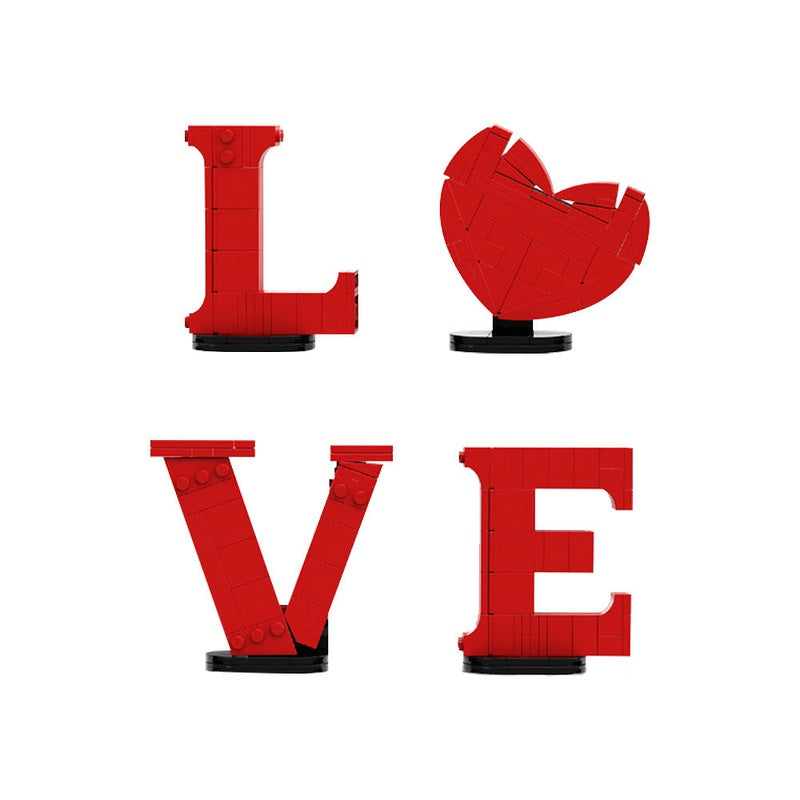 Love Lettering MOC Building Kit | Romantic Valentine Display Decoration - 5