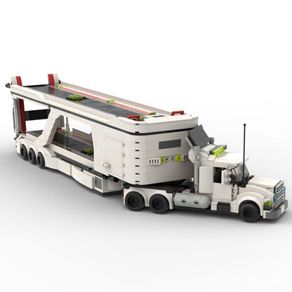 LT 3 Car Transport Big Rig Truck Building Kit | LEGO-Compatible MOC - 1