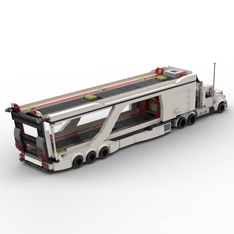 LT 3 Car Transport Big Rig Truck Building Kit | LEGO-Compatible MOC - 3