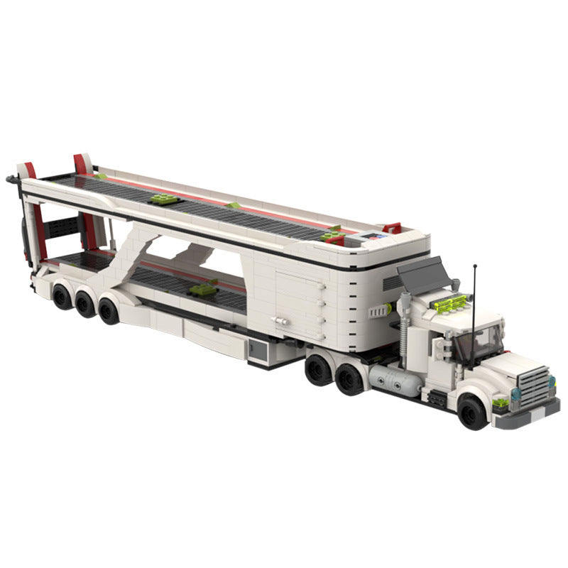 LT 3 Car Transport Big Rig Truck Building Kit | LEGO-Compatible MOC - 4