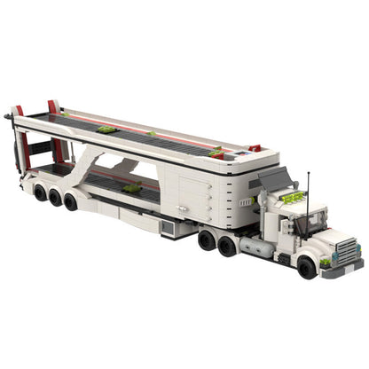 LT 3 Car Transport Big Rig Truck Building Kit | LEGO-Compatible MOC - 4