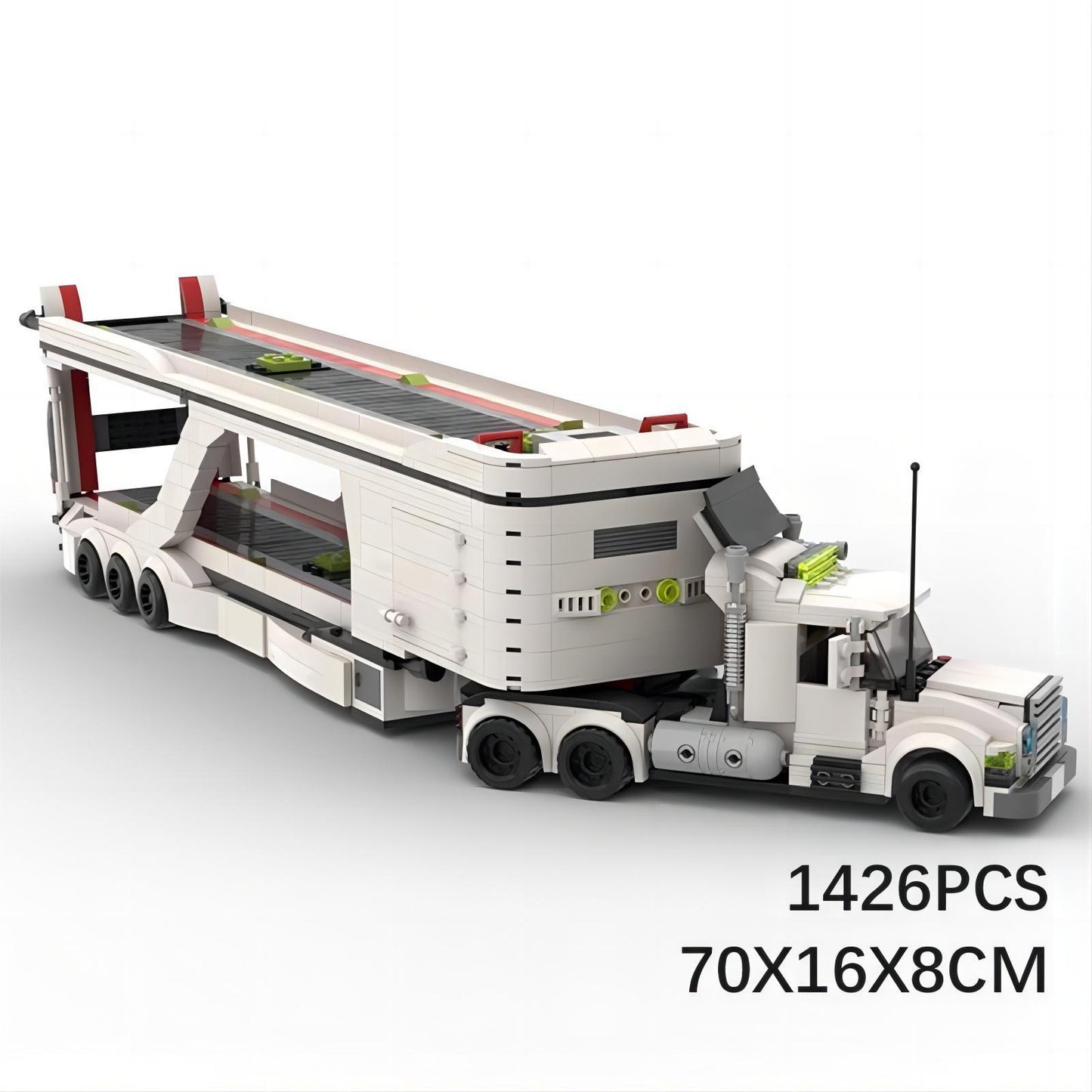 lt 3 car transport big rig truck building set | moc-50003 - 5