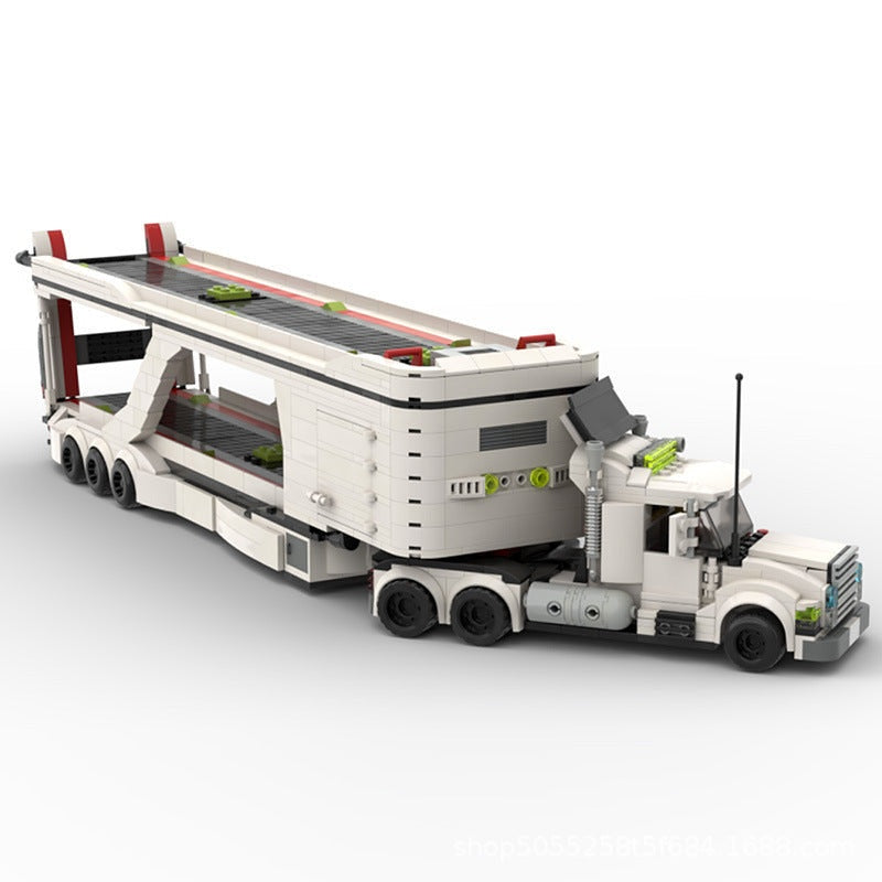 LT 3 Car Transport Big Rig Truck MOC Building Kit | Vehicle Model - 1