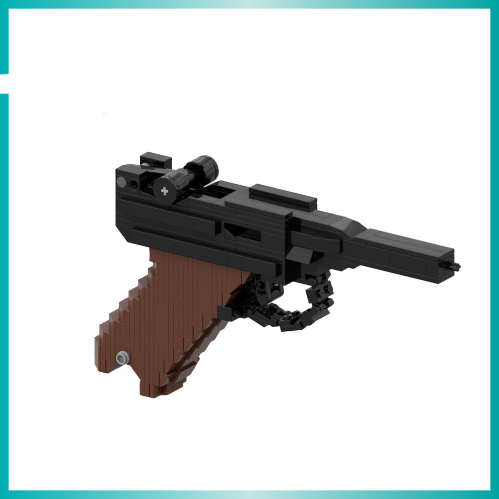 luger p08 blowback rubber band gun building set | moc-100395 - 1