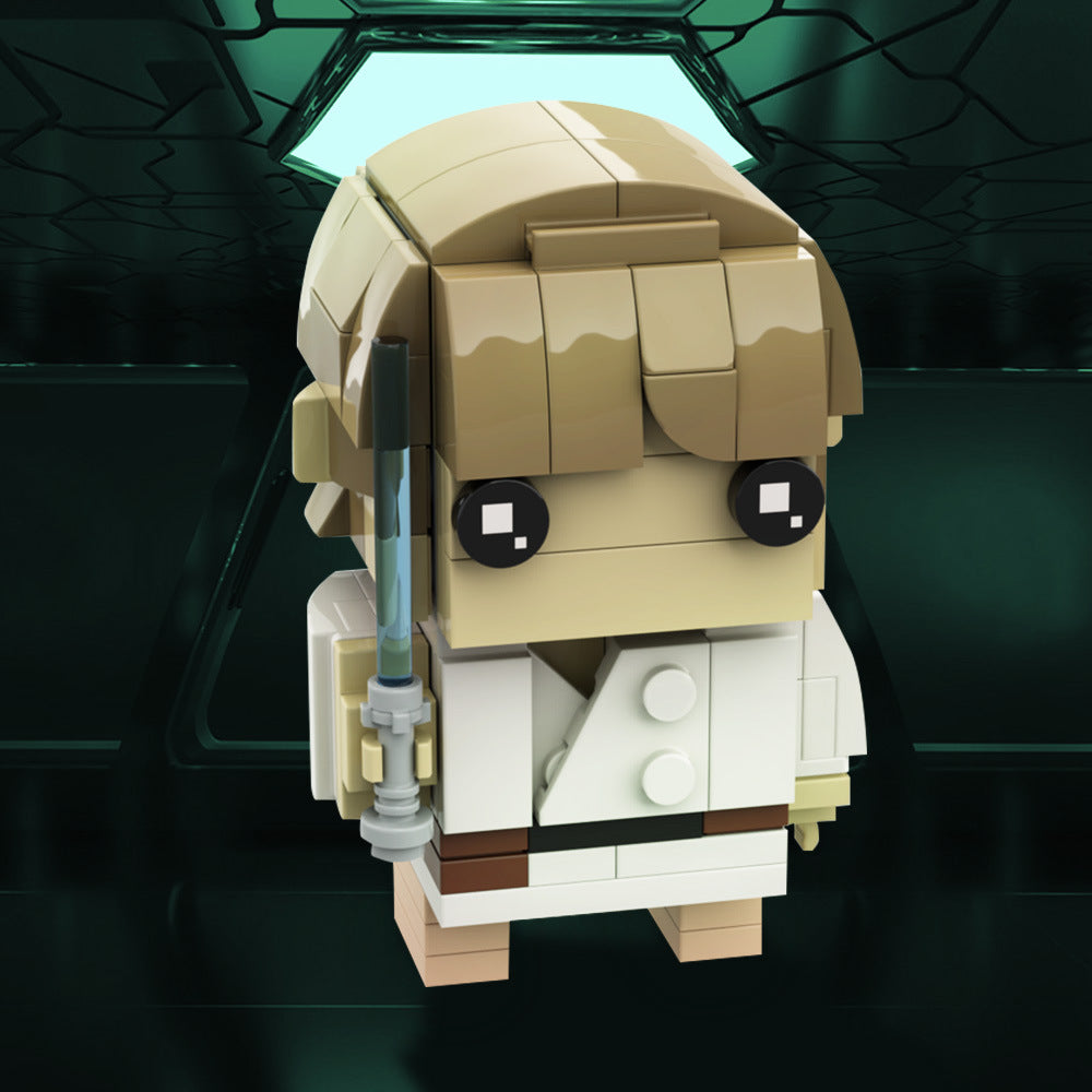 luke skywalker brickheadz | star wars | moc-138590 - 1