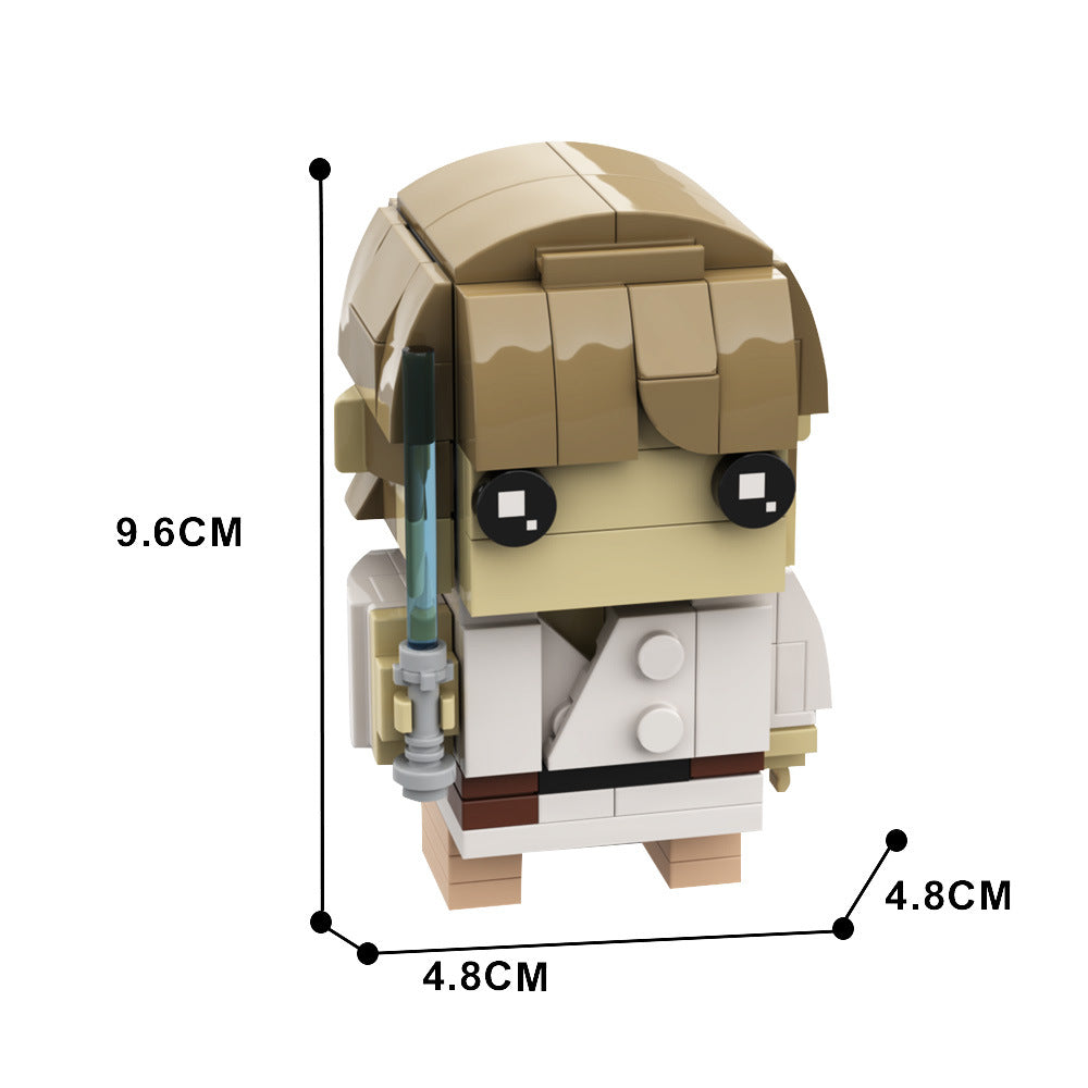 luke skywalker brickheadz | star wars | moc-138590 - 4