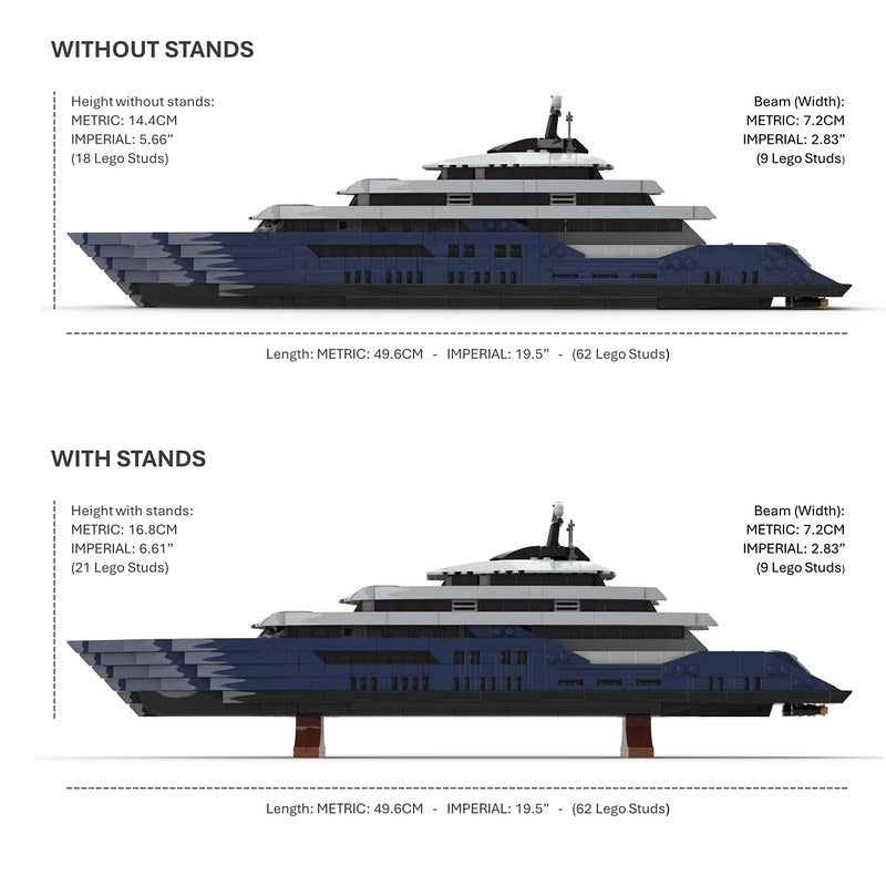 Luxury Yacht MOC Building Kit | Modern Civilian Ship Model - 4