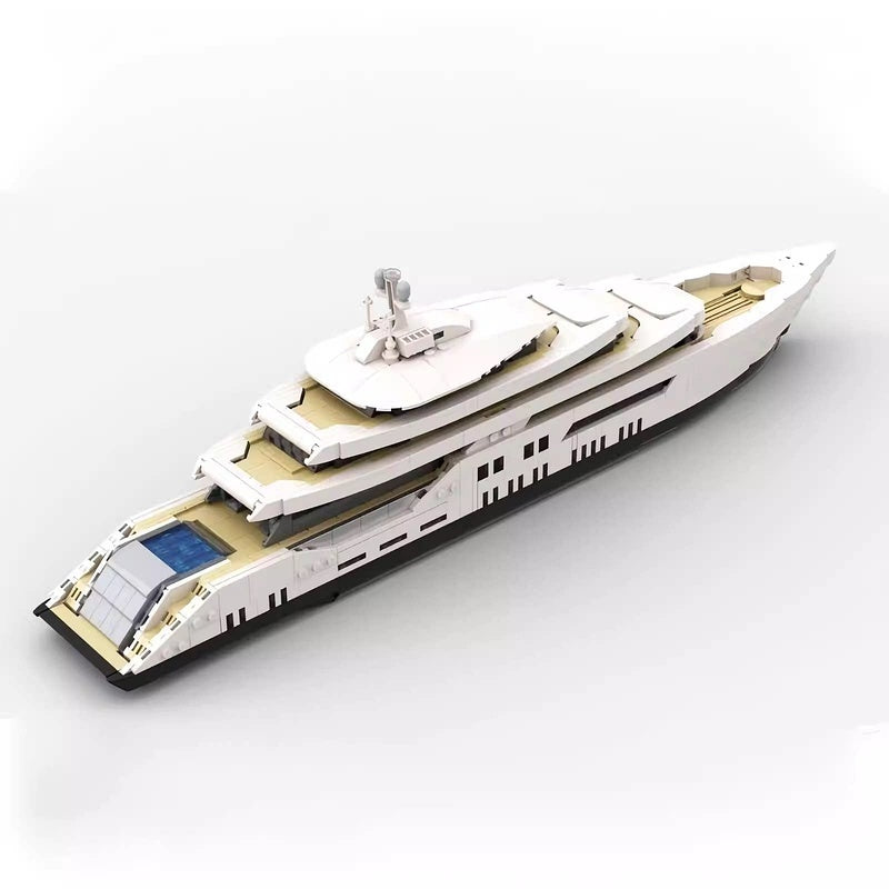 Luxury Yacht MOC Building Kit | Modern Civilian Ship Model - 6