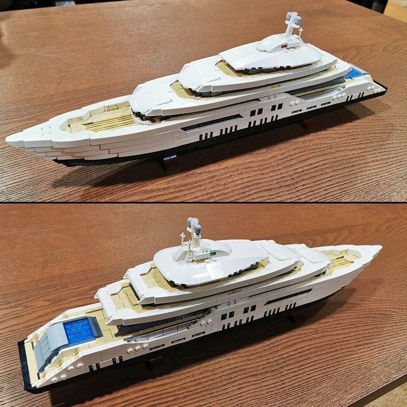 Luxury Yacht MOC Building Kit | Modern Civilian Ship Model - 7