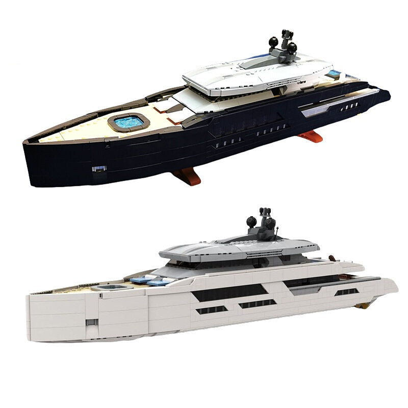 Luxury Yacht MOC Building Kit | Modern Civilian Ship Model - 1