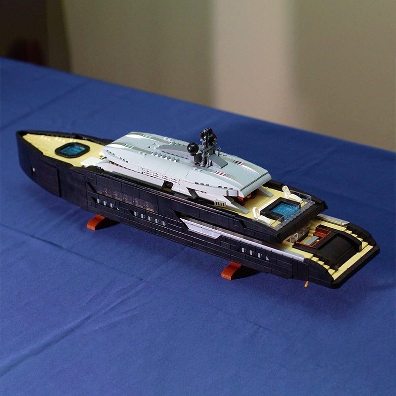 Luxury Yacht MOC Building Kit | Modern Civilian Ship Model - 11